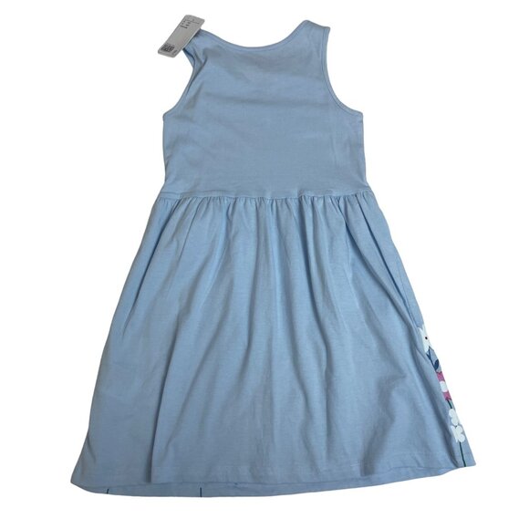 H&M Girls Sleeveless Blue Floral Print Summer Dress Size 6X-7 - New - Picture 2 of 5